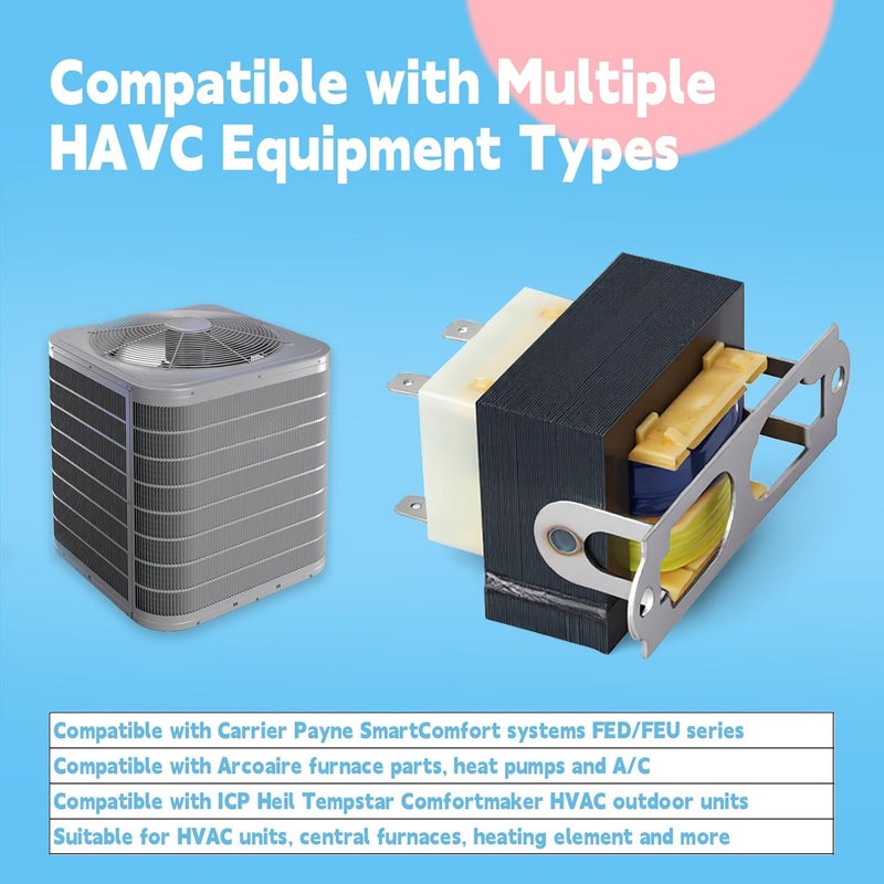 GLOXTED HT01CN241 Transformer 208/240V to 24V 40VA Compatible with Carrier Payne SmartComfort Replacement for ICP Heil for Tempstar for Comfortmaker for Arcoaire HVAC Replace 1172028 BE28316007 - Image 3